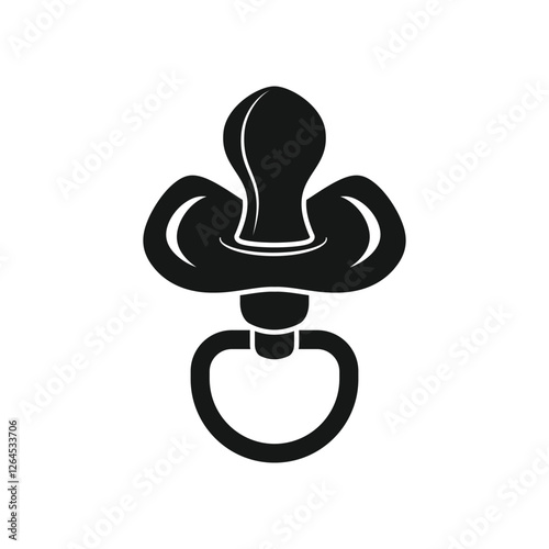 Baby pacifier icon in flat style. Nipple for newborn child vector illustration on isolated background. Soother sign business concept.