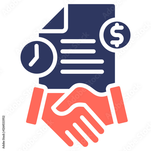 Employment Contract glyph color icon
