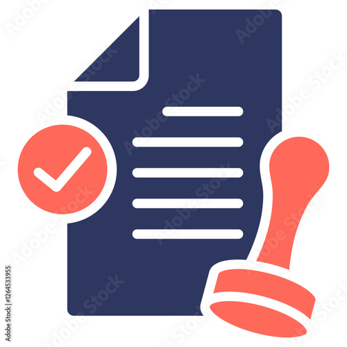 Stamp Document glyph color icon