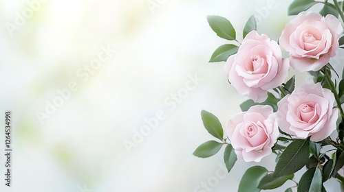 Elegant pink roses in bloom against a soft, blurred background, showcasing the beauty of nature and tranquility.