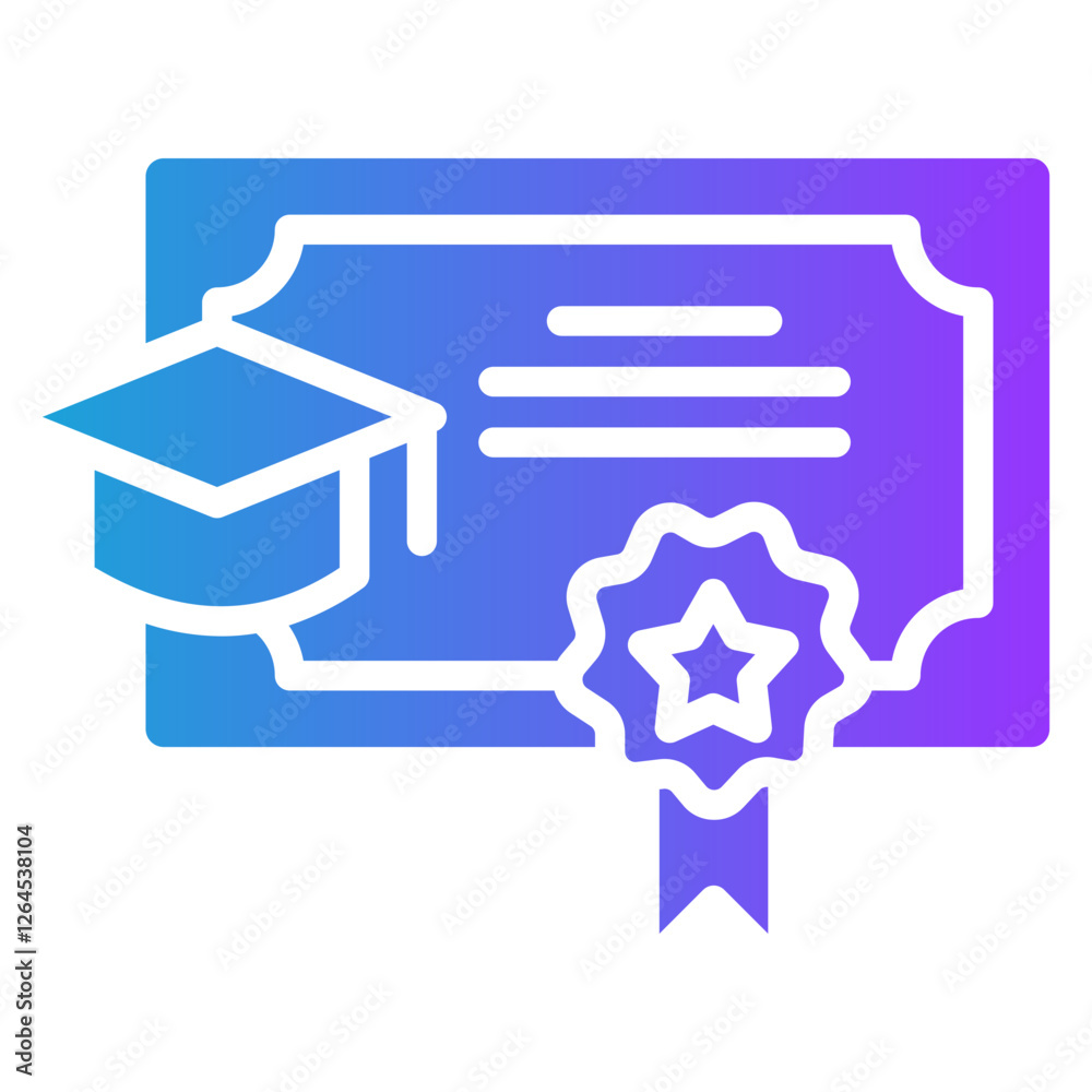 Educational Certificate glyph gradient icon Educational Certificate glyph gradient icon