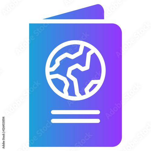 Passport glyph gradient icon
