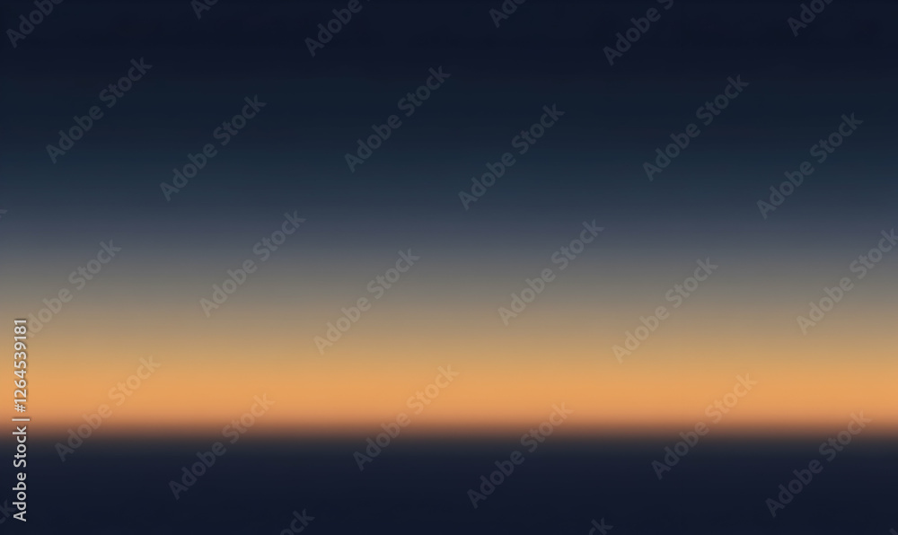 Fototapeta premium Serene sunset over calm waters, exhibiting a gradient of deep blue to warm orange hues. Perfect for backgrounds or design projects needing a tranquil mood.