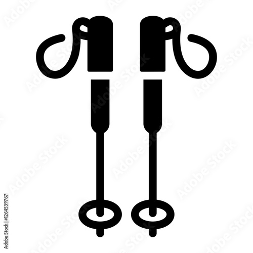 trekking poles Solid icon