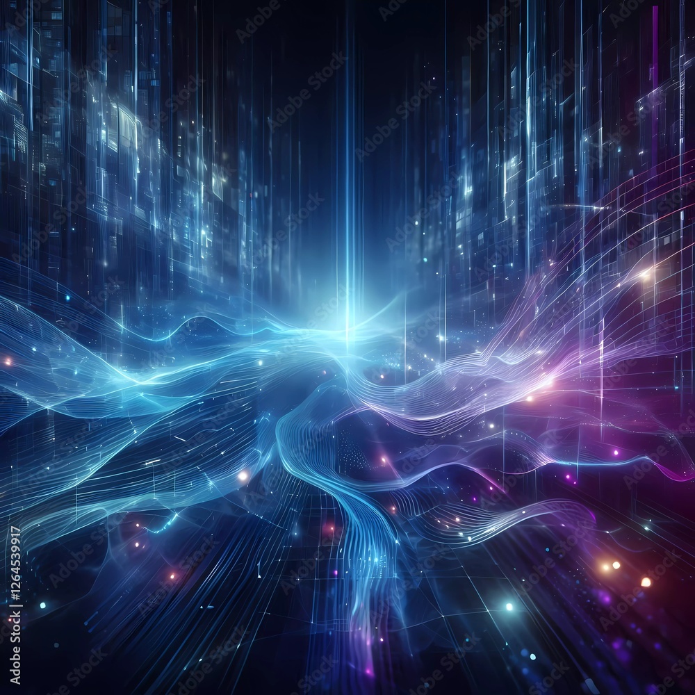 Obraz premium Futuristic abstract technology background with dynamic energy waves