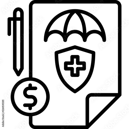 Insurance Policy line icon
