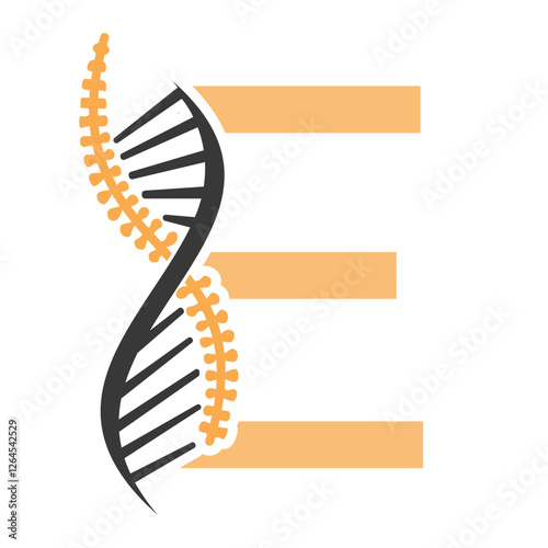 Initial Letter E Spin Therapy Logo, Orthopedic Symbol For Medical and Healthcare Icon