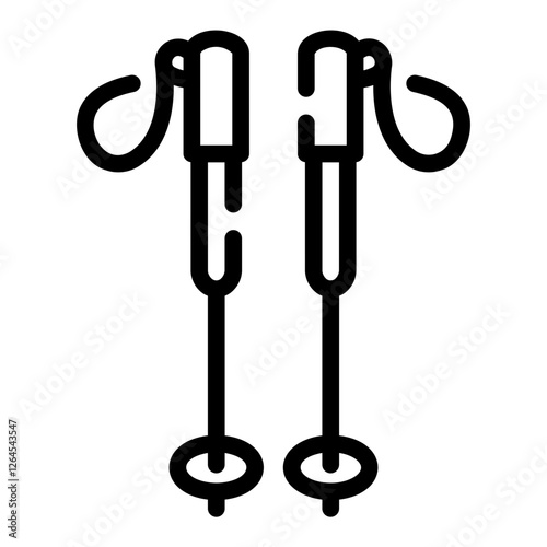 trekking poles Line Icon