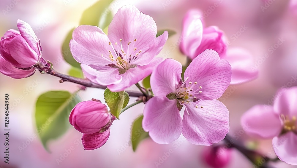 Spring blossoms, branch, garden, soft focus