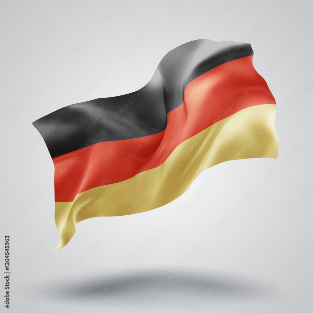 Germany, vector 3d flag with waves on a white background Germany, vector 3d flag with waves on a white background