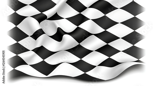 Racing Finale Checkered Flag Waves Victory Signifying Motorsport Competition and Speed photo