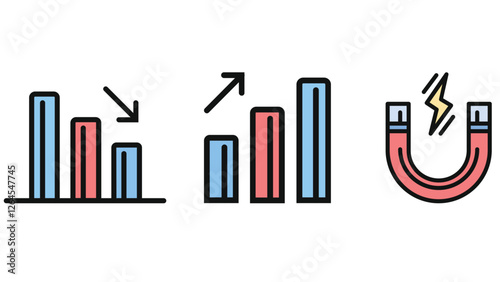 Business, investment and strategy  icon vector illustration