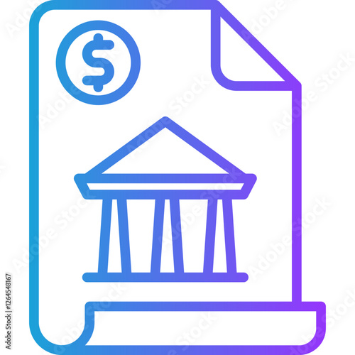 Bank Statements line gradient icon