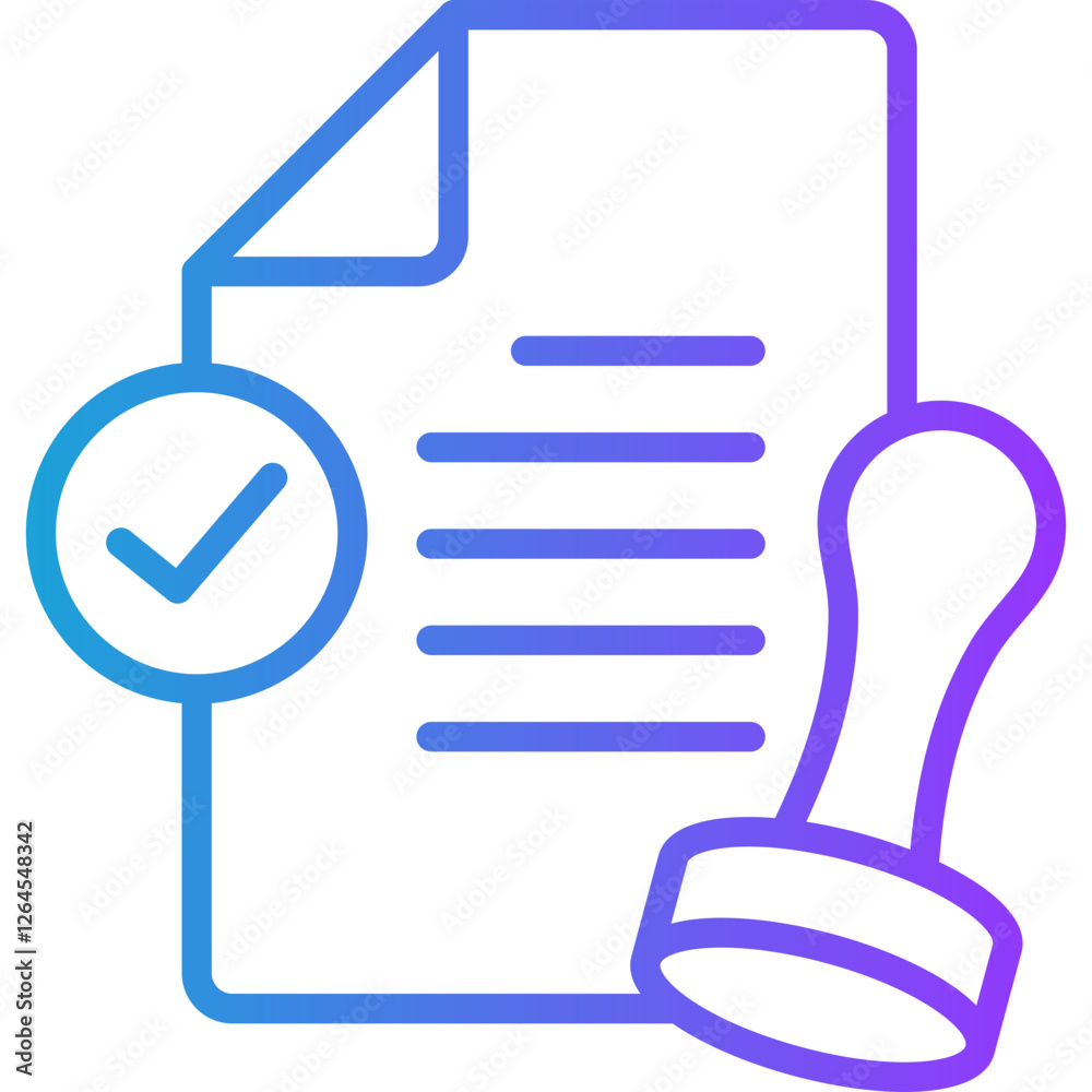 Stamp Document line gradient icon Stamp Document line gradient icon
