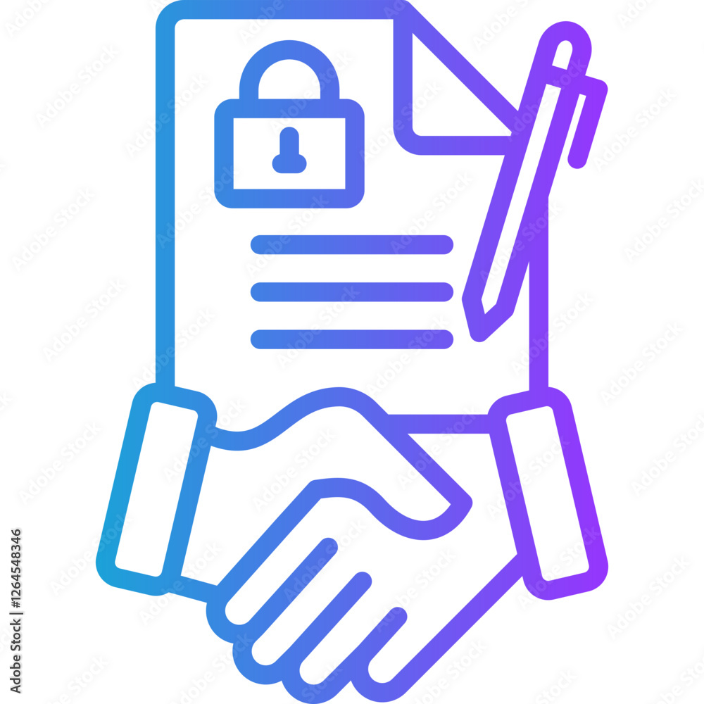 Non-Disclosure Agreement line gradient icon Non-Disclosure Agreement line gradient icon