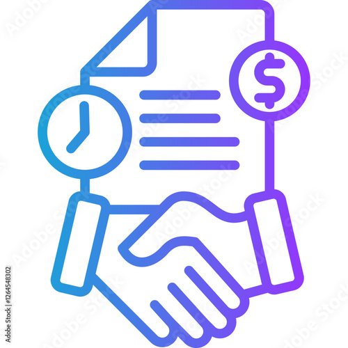 Employment Contract line gradient icon