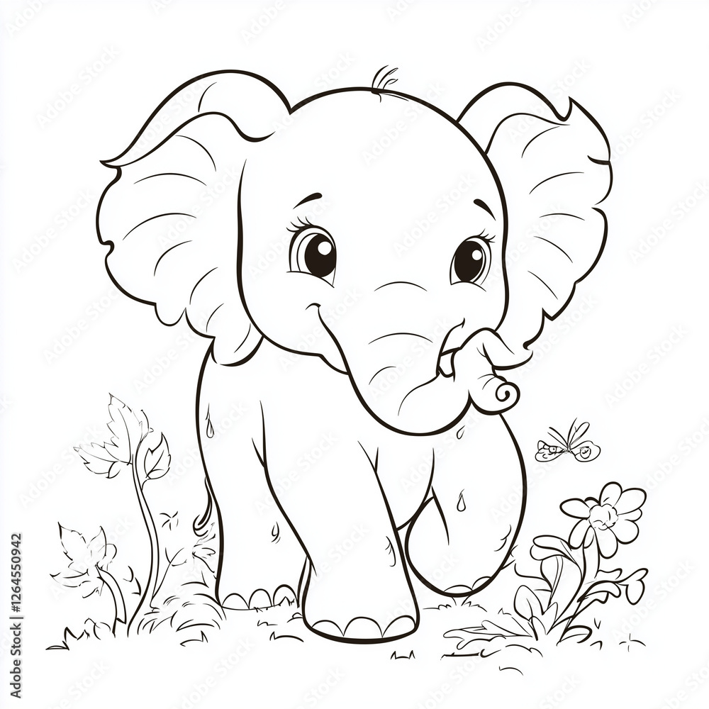 Obraz premium Cute cartoon elephant baby hippo and bear vector illustration clipart