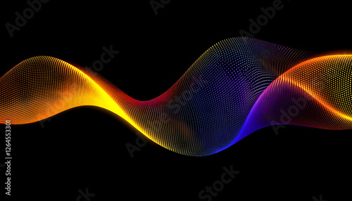 Wallpaper Mural Abstract vibrant wave of colorful particles, perfect for digital backgrounds, presentations, or website design.  Dynamic and energetic design element. Torontodigital.ca