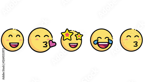 various abstract face 2d vector icon set
