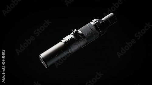 Futuristic Metallic Device On Black Background