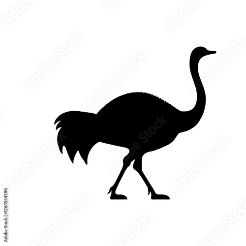 Adobestyle ostrich silhouette vector icon sign symbol illustration design. Artwork
