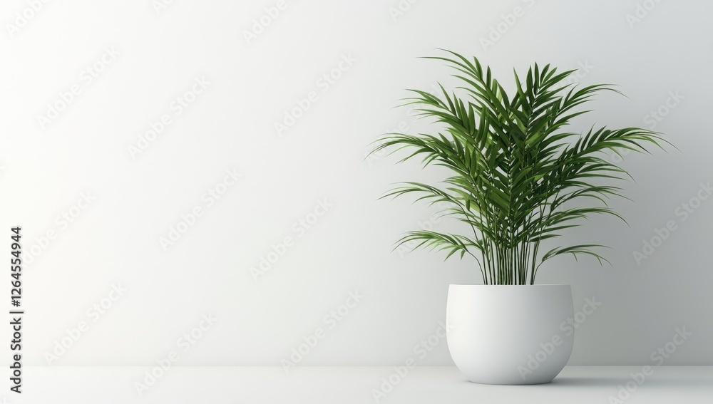 White plant pot, minimalist interior, empty room White plant pot, minimalist interior, empty room