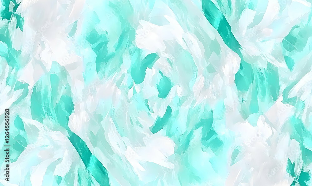 Fototapeta premium Abstract turquoise and white paint strokes, swirling artistic background texture. Ideal for design projects, website banners, or print media.