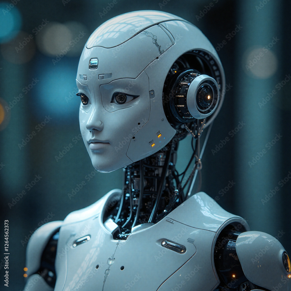 Fototapeta premium Maszyny humanoidalne. Roboty ludzkie. Sztuczna inteligencja.