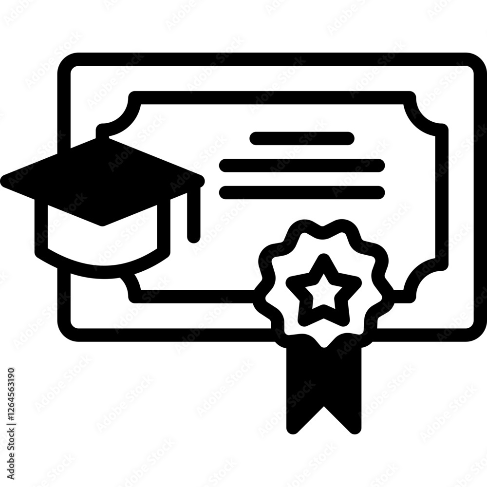 Educational Certificate mixed icon Educational Certificate mixed icon