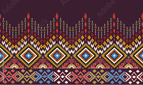 Abstract geometric ethnic Traditional seamless pattern, art print. Designs for gowns, capes, fabrics, curtains, tablecloths and clothing.