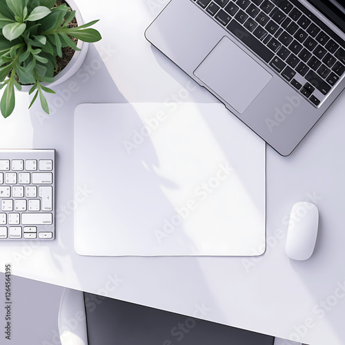3d rendering white mouse pad mockup