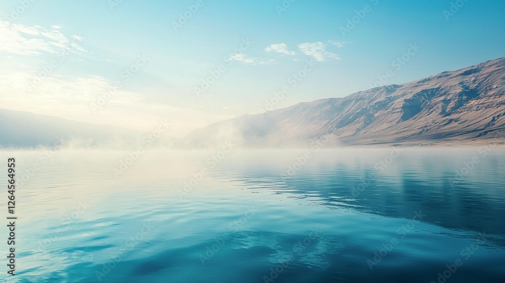 Fototapeta premium Misty Mountain Lake Serenity