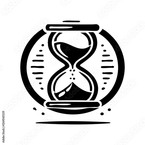 Stylized Hourglass Icon with Time Concept