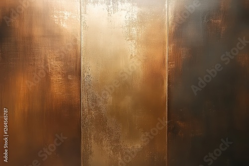 Three panels of brushed metallic texture in bronze tones. Ideal for backgrounds, website design, or industrial themes.