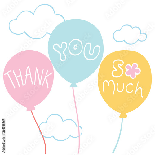 Thank you so much on cloud background - hand drawn