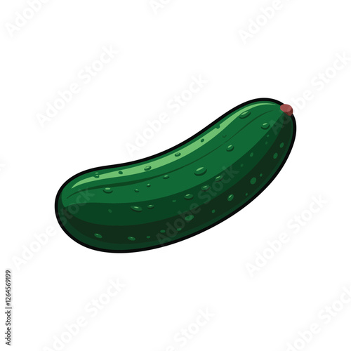 A fresh green cucumber isolated on a white background