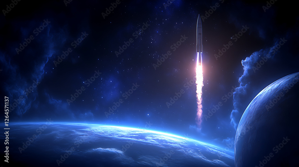 Rocket Ascending Through Earths Atmosphere Into Deep Space Exploration And Future Frontiers Rocket Ascending Through Earths Atmosphere Into Deep Space Exploration And Future Frontiers