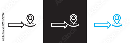Trip and navigation  icon .  Travel, location, journey, road, map icons. isolated on white and black background. vector illustration. EPS 10
