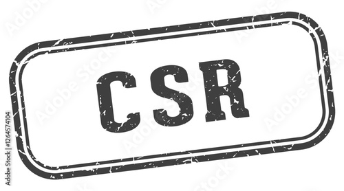 csr stamp. csr rectangular stamp on white background