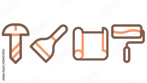 Construction and industrial tools icon set vector for UI and animation