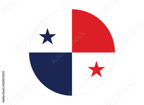Panama Flag icon. Round circle flag icon design, vector illustration	