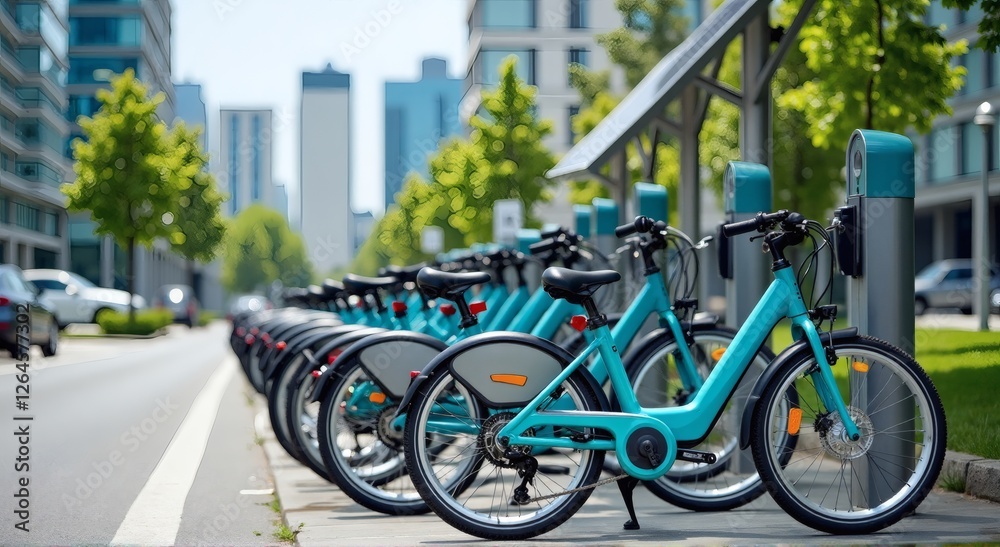 Solar-Powered E-Bike Charging Station – Green Mobility - Renewable, sustainable, green and clean energy concept Solar-Powered E-Bike Charging Station – Green Mobility - Renewable, sustainable, green and clean energy concept