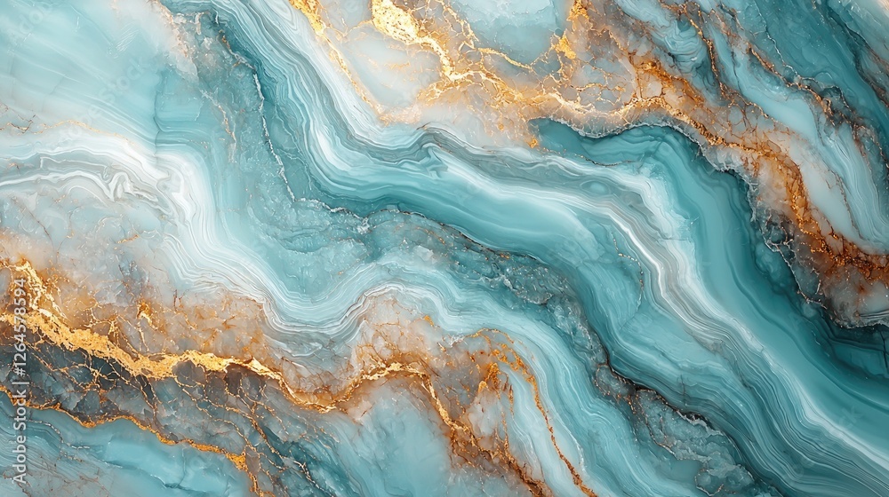 Abstract turquoise and gold marble texture with flowing patterns and smooth gradients Abstract turquoise and gold marble texture with flowing patterns and smooth gradients