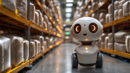 Wallpaper Mural Friendly Robot in a Warehouse: Automation and Efficiency in Modern Logistics Torontodigital.ca