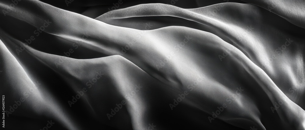 Obraz premium Soft Black Silk Fabric Texture for Backgrounds, Fashion Designs, Textiles, and Drapery â€“ High-Quality Stock Image for Creative Projects