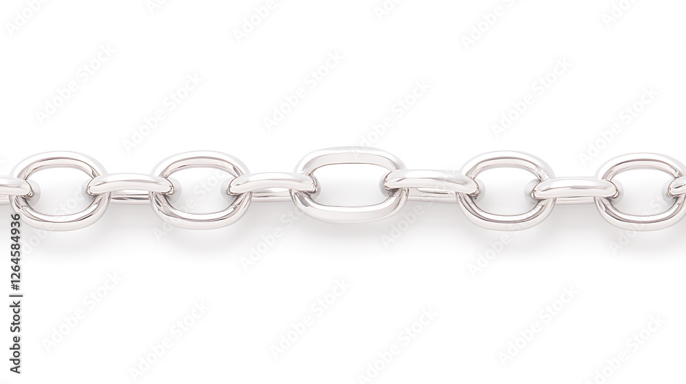 Obraz premium Silver Chain Link Elegant Jewelry Accessory Fashion Decoration Precious Metal Object Simple Seamless Pattern