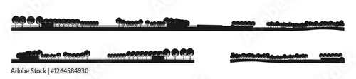 Silhouette embankment. Vector illustration for design