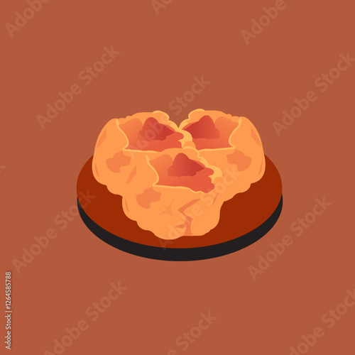Vector Dumplings Illustration Dim Sum in Cartoon Style