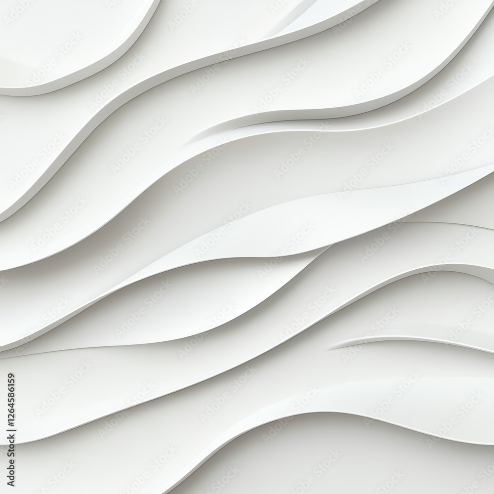 Fototapeta premium Abstract white wave pattern background with layered curves and modern minimalist design, ideal for creative projects.