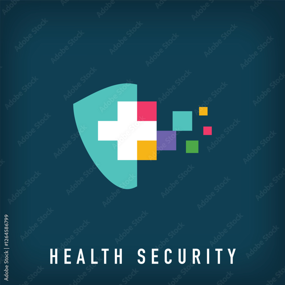 Obraz premium Creative health safety sign logo design. Vector flat style. Identity design for healthcare, hospital company.